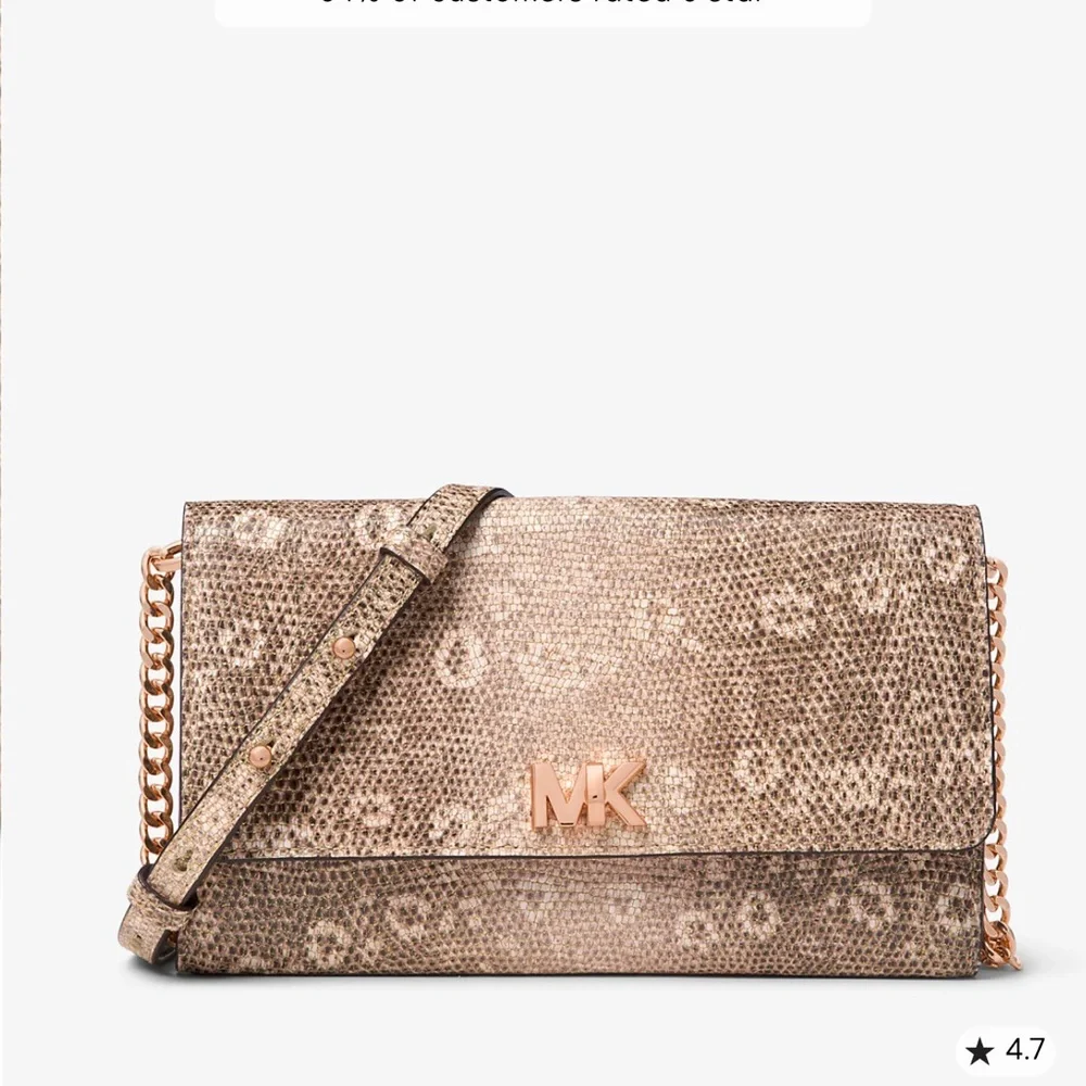 Michael Kors J Mott‎ Lizard Embossed lesther Crossbody Rose Gold - Picture 4 of 6